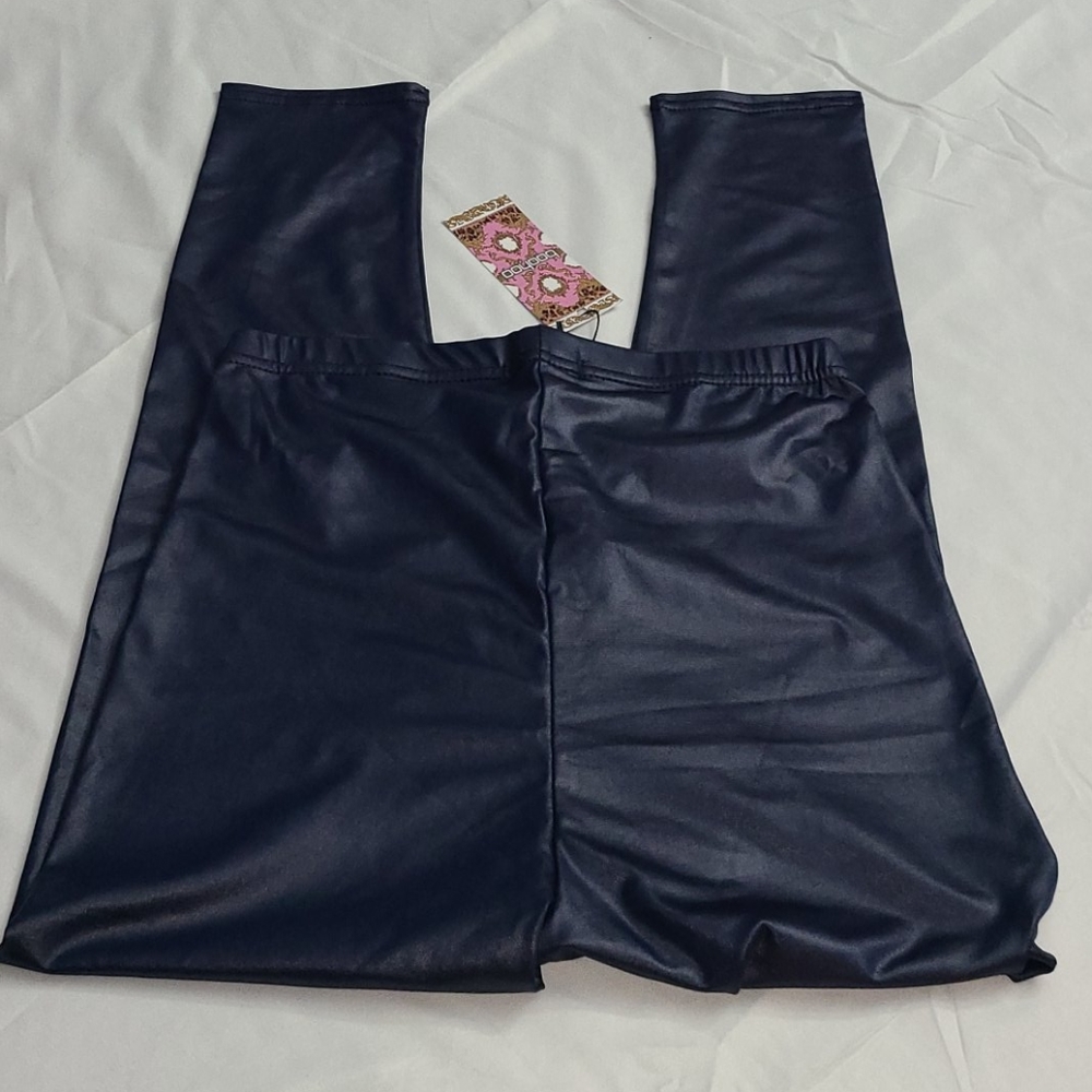 NWT Boohoo high waist cropped wet look leggings - Picture 3 of 6